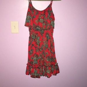 Floral Red Dress